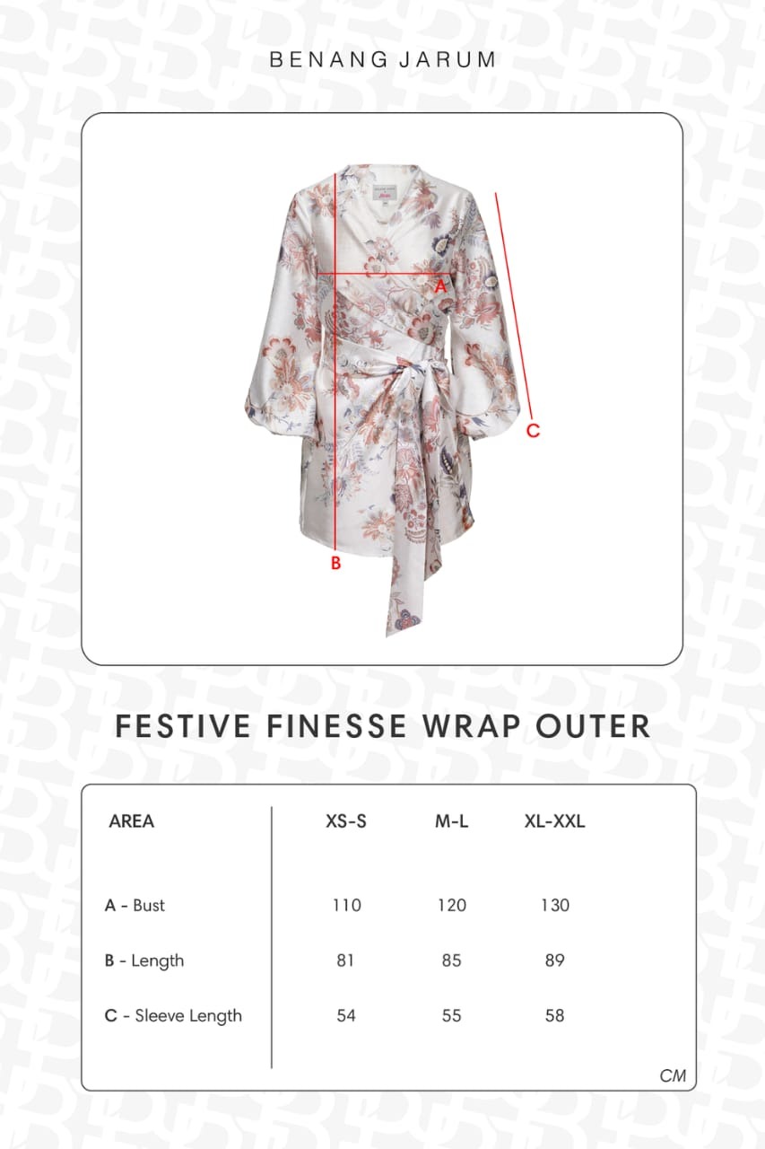 FESTIVE FINESSE WRAP OUTER - BENANG JARUM