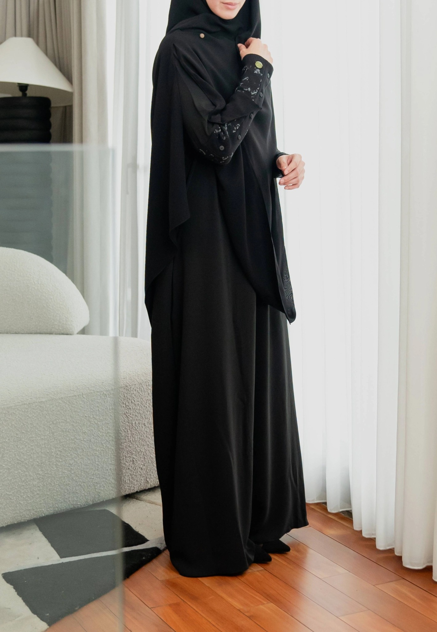 MECCA MARBLE ABAYA BLACK CLASSIC - ITSAR
