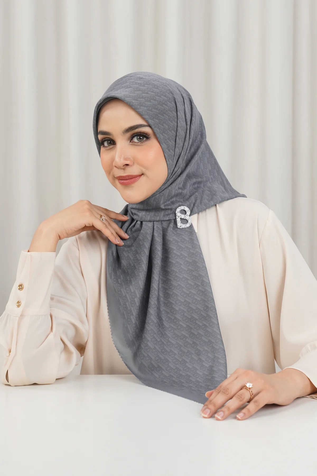 LEENA MONOGRAM SQUARE - BUTTONSCARVES