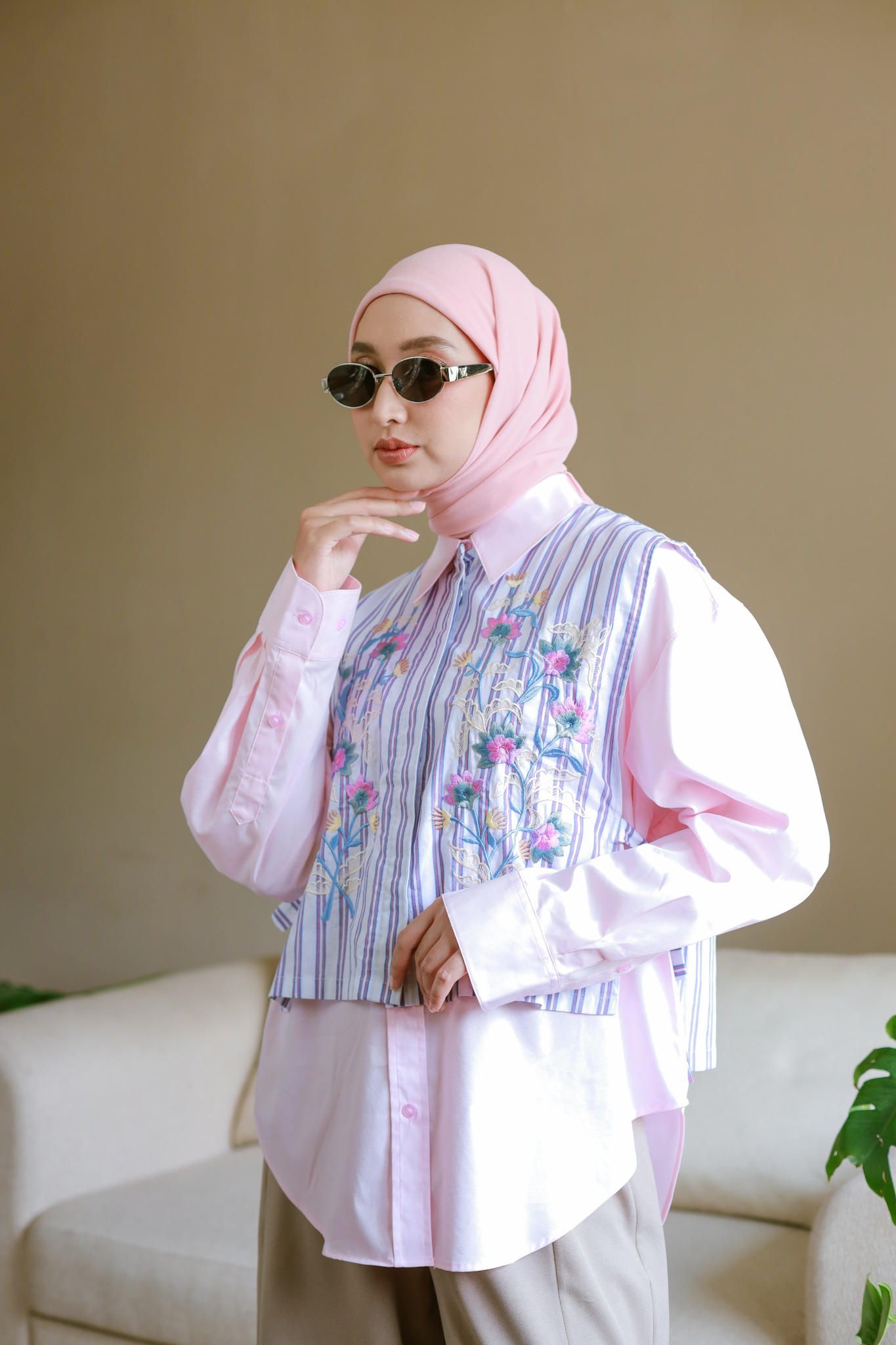 AUDREY COTTON STRIPE VEST - GHANIEA