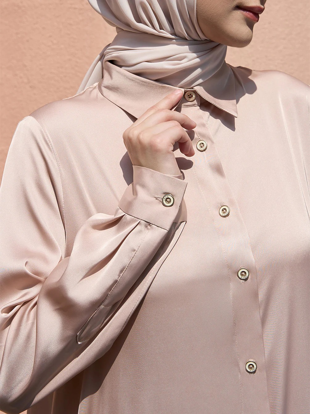 LEIA SHIRT DRESS SOFT PINK - KAMI
