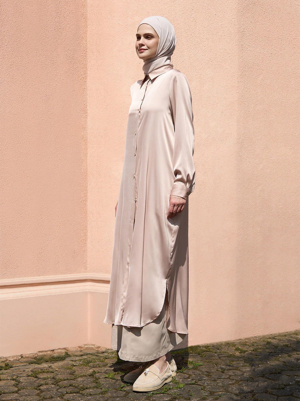 LEIA SHIRT DRESS SOFT PINK - KAMI