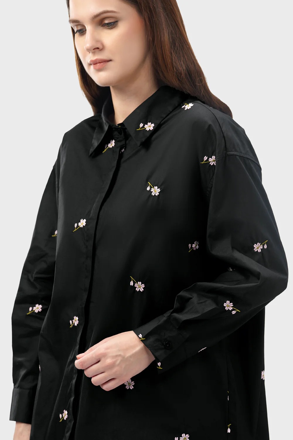 FLORAL EMBROIDERY SHIRT - BENANG JARUM