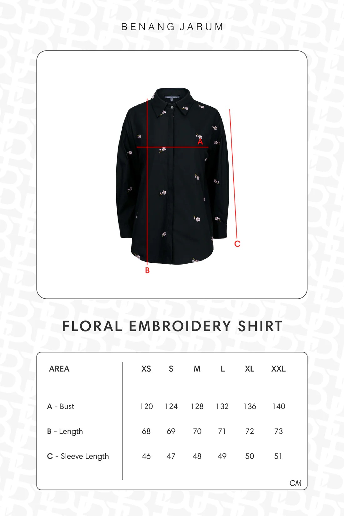 FLORAL EMBROIDERY SHIRT - BENANG JARUM