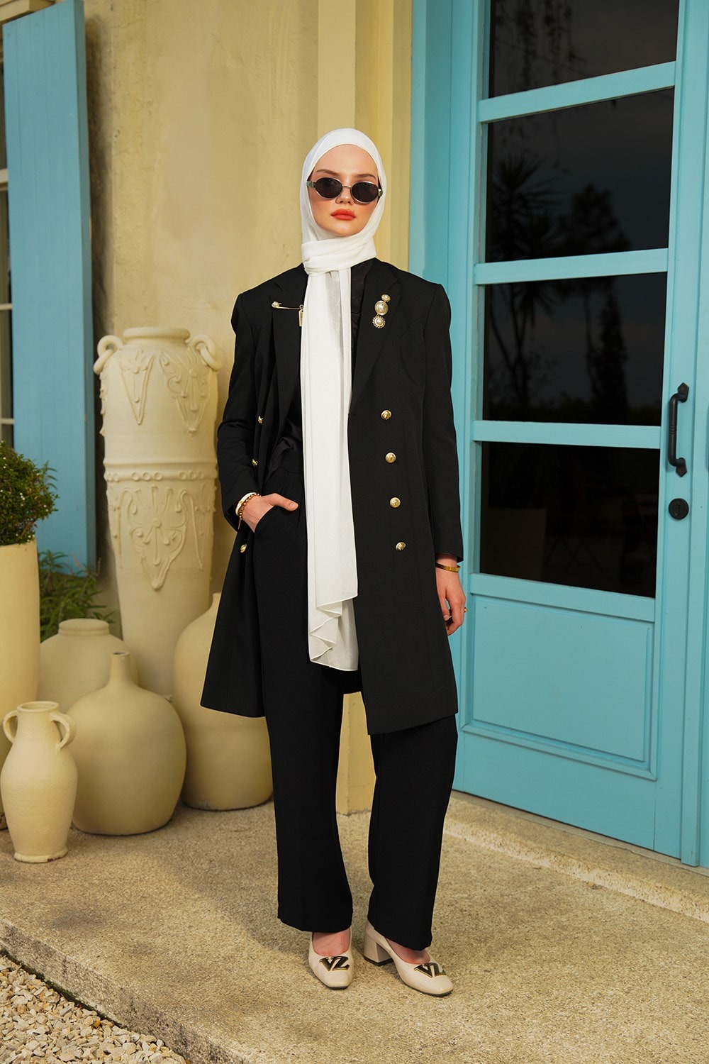 SIGNATURE EMBOSSED PANTS - VIVI ZUBEDI