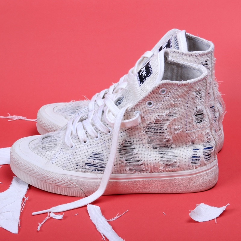 Sepatu HOPE Tinggi Tali BARA WHITE