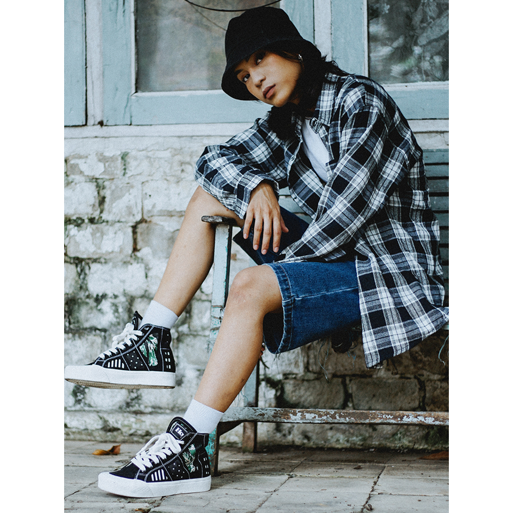 Sepatu HOPE Tinggi Tali BARA BLACK