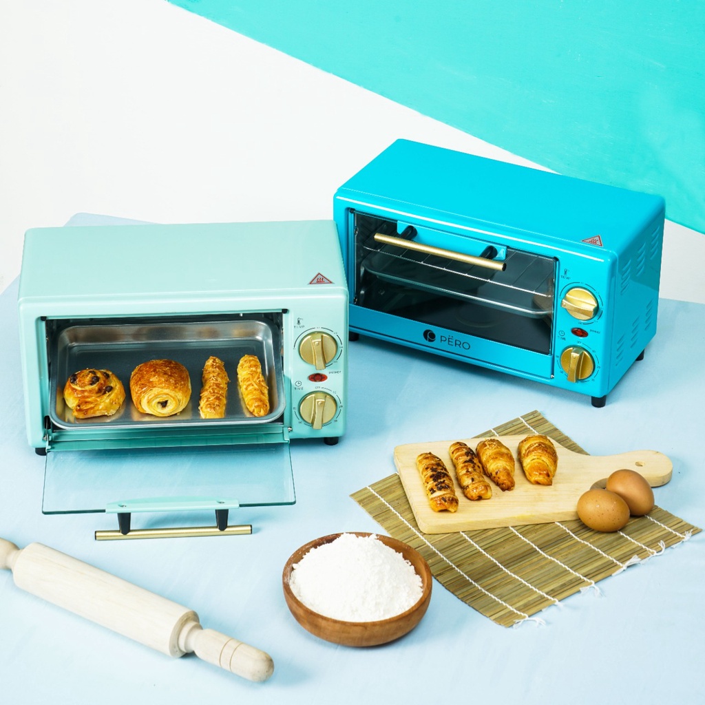 PERO Multifunction Oven 11Lt / Oven Listrik Watt Rendah 400watt - Mint, Pink, Sky Blue, Minty Blue