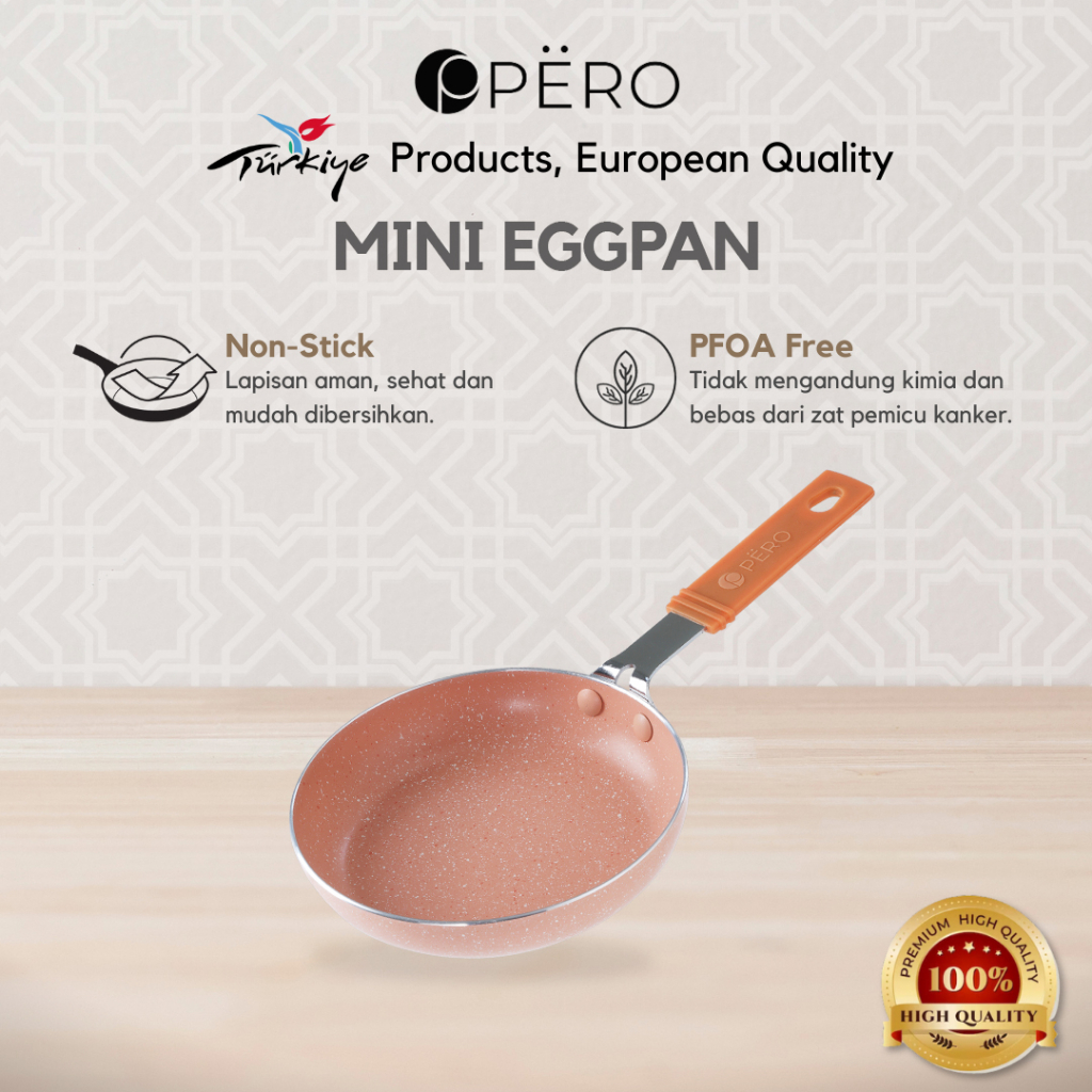 Mini Egg Pan Round 14cm Nonstick / Wajan Telur Mini Anti Lengket - Mint, Pink, Blue, Lilac, Peach