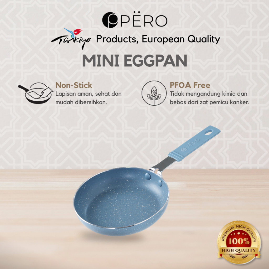 Mini Egg Pan Round 14cm Nonstick / Wajan Telur Mini Anti Lengket - Mint, Pink, Blue, Lilac, Peach