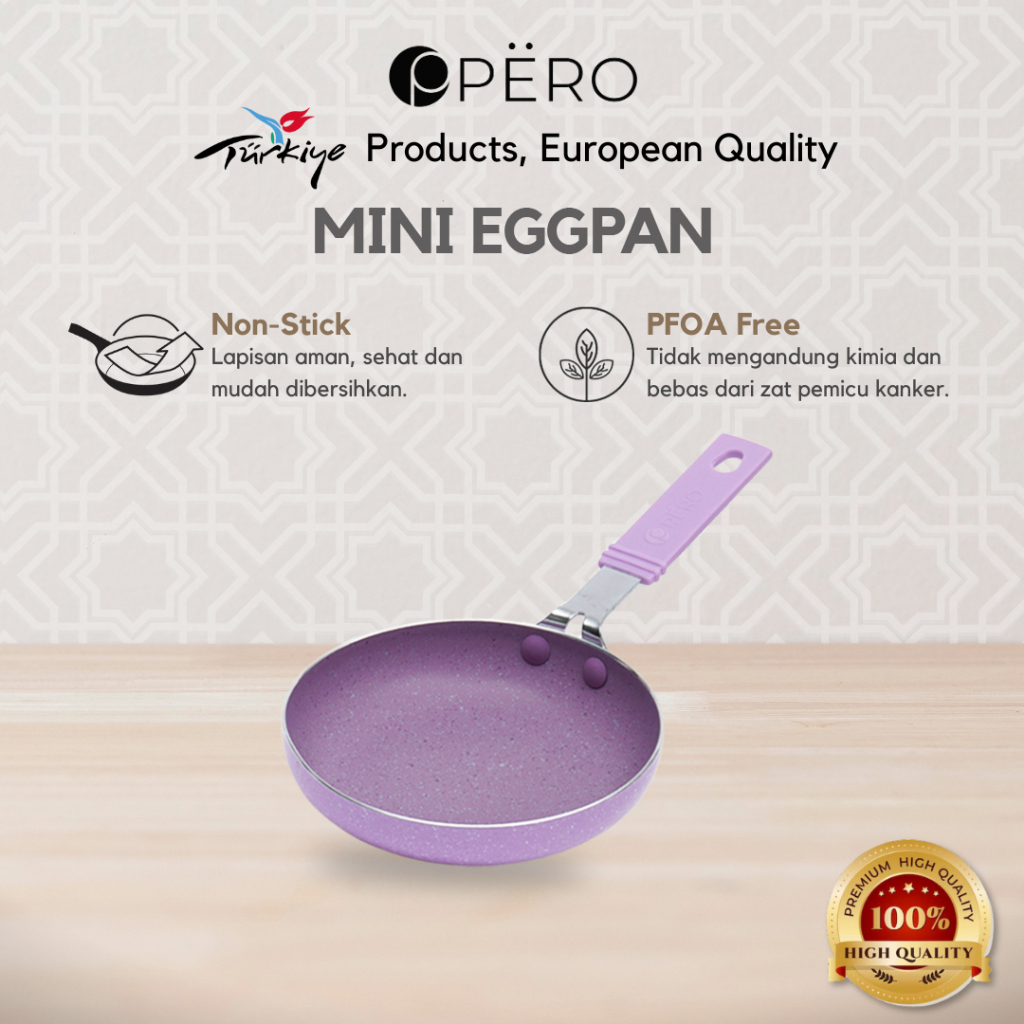 Mini Egg Pan Round 14cm Nonstick / Wajan Telur Mini Anti Lengket - Mint, Pink, Blue, Lilac, Peach