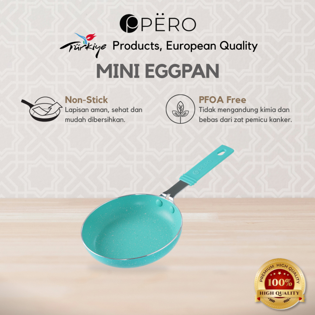 Mini Egg Pan Round 14cm Nonstick / Wajan Telur Mini Anti Lengket - Mint, Pink, Blue, Lilac, Peach
