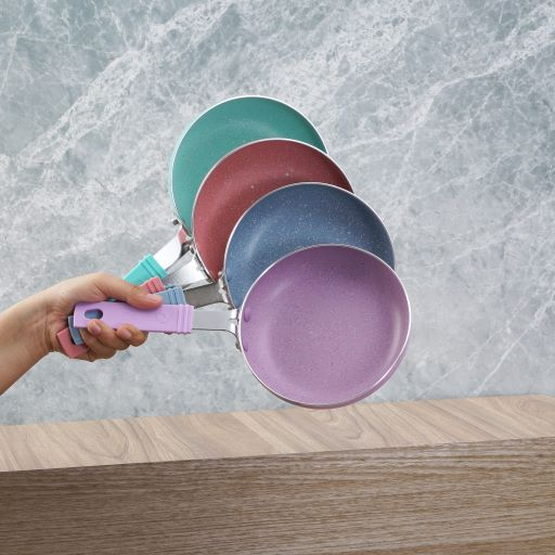Mini Egg Pan Round 14cm Nonstick / Wajan Telur Mini Anti Lengket - Mint, Pink, Blue, Lilac, Peach