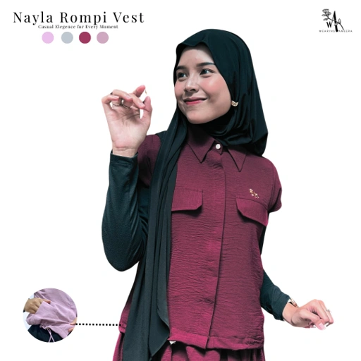 Image of Wearing Ameera - Nayla Atasan Rompi Vest  Casual - Outfit Muslimah Stylish