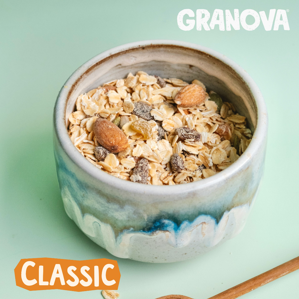 Granova - Classic Muesli / Oat dengan Buah Kering & Kacang - Sereal, Sarapan Sehat, Halal