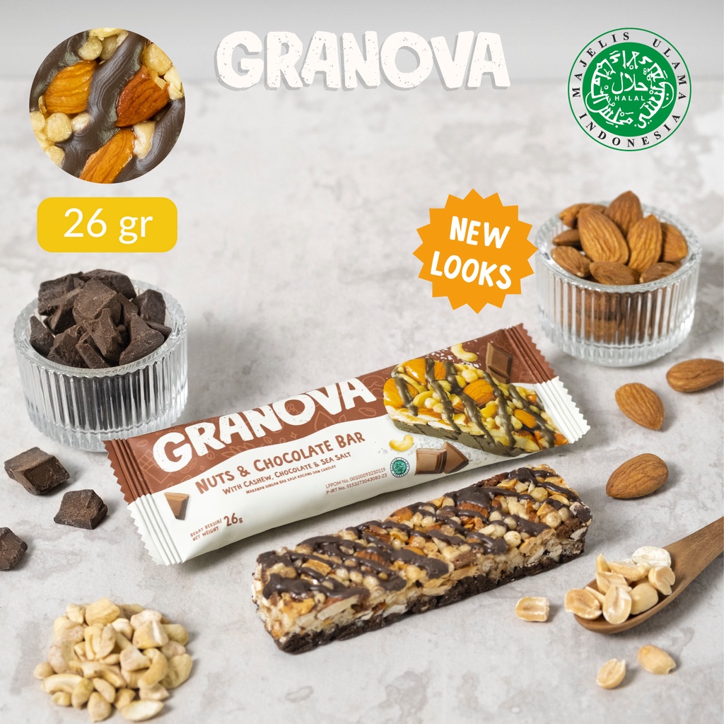 Granola Bar by Granova - Snack Anak, Healthy Snack, Halal | Nuts & Choco, Nuts & Seeds, Peanut Butter & Berry
