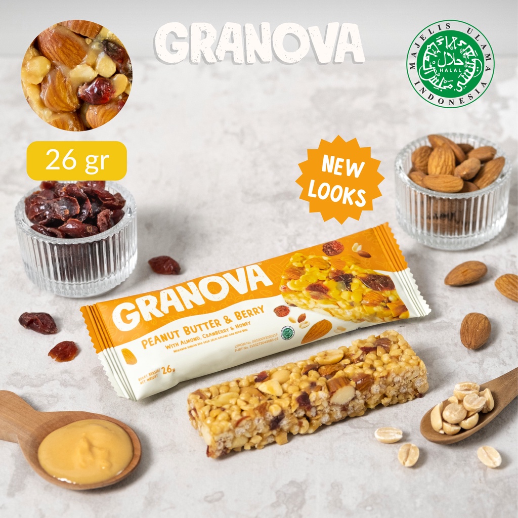 Granola Bar by Granova - Snack Anak, Healthy Snack, Halal | Nuts & Choco, Nuts & Seeds, Peanut Butter & Berry