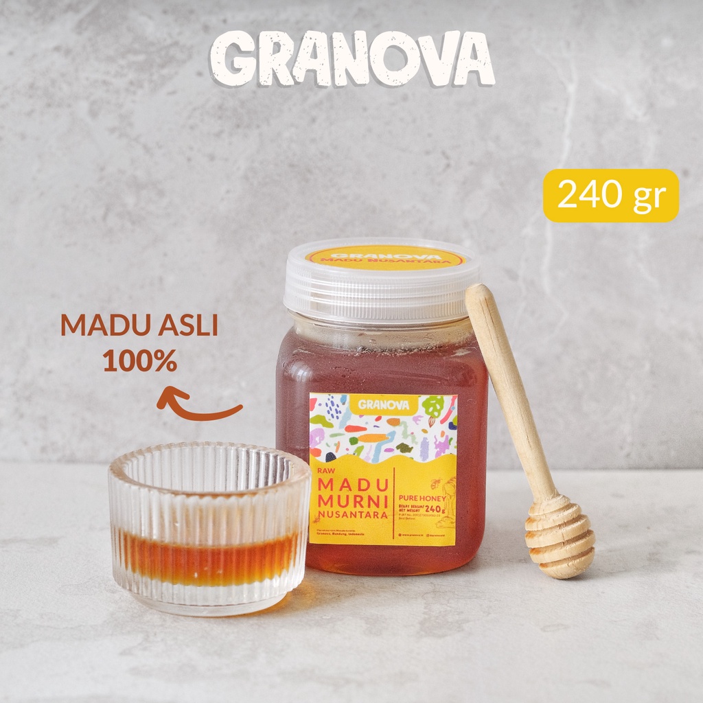 Granova - Madu Murni Nusantara 500gr (Premium, Madu Asli 100%, Sehat, Natural)