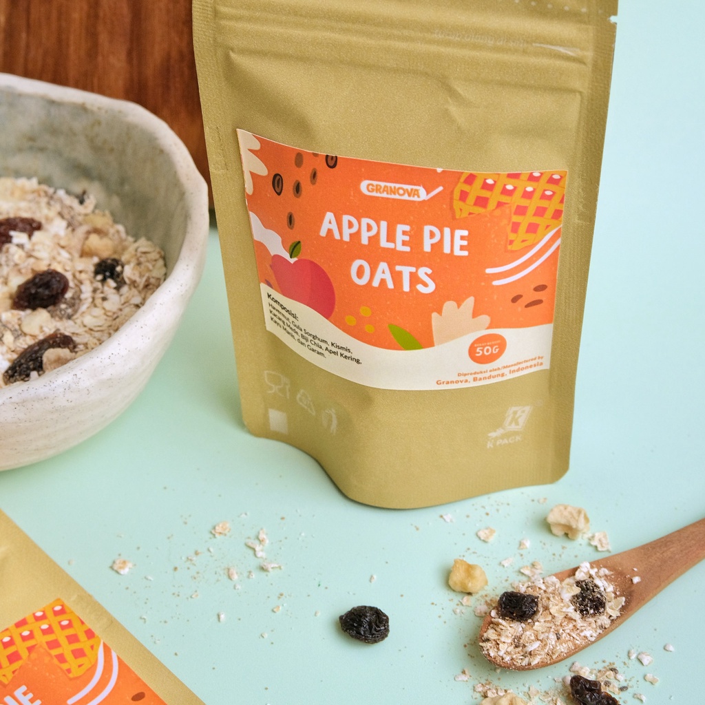 Granova - Oat Siap Seduh / Instant Oatmeal (Apple Pie / Apel & Kayu Manis)
