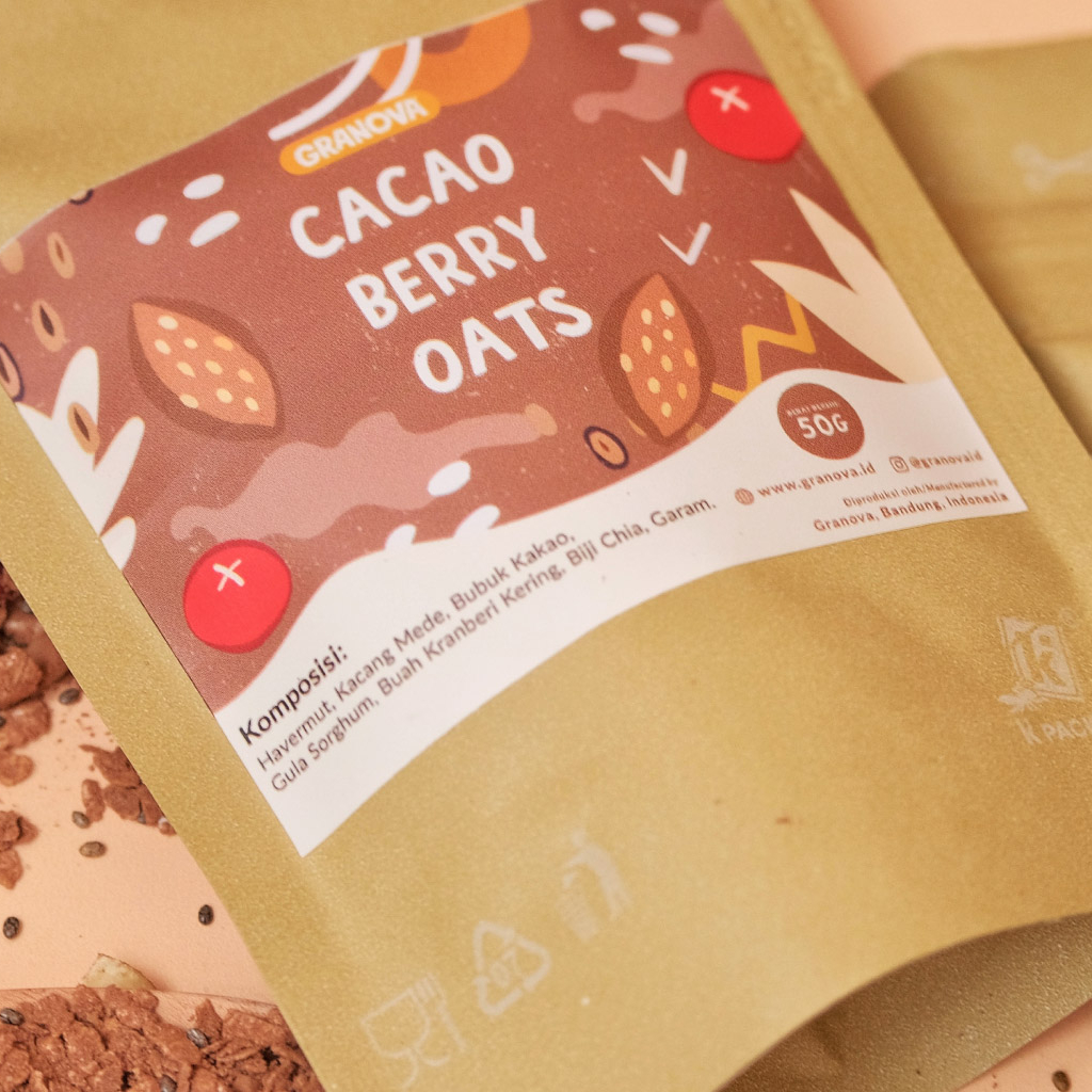 Granova - Oat Siap Seduh / Instant Oatmeal (Cacao Berry / Coklat & Buah Beri)