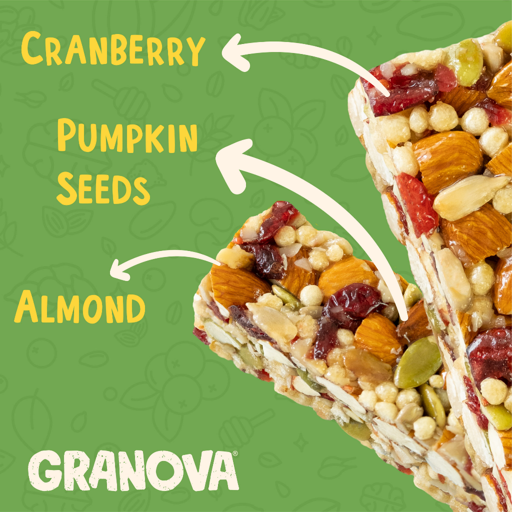 Granova - Snackbar Nuts & Seeds 26gr x 16 pcs (Rasa Original) - Cemilan Sehat, Gandum, Halal