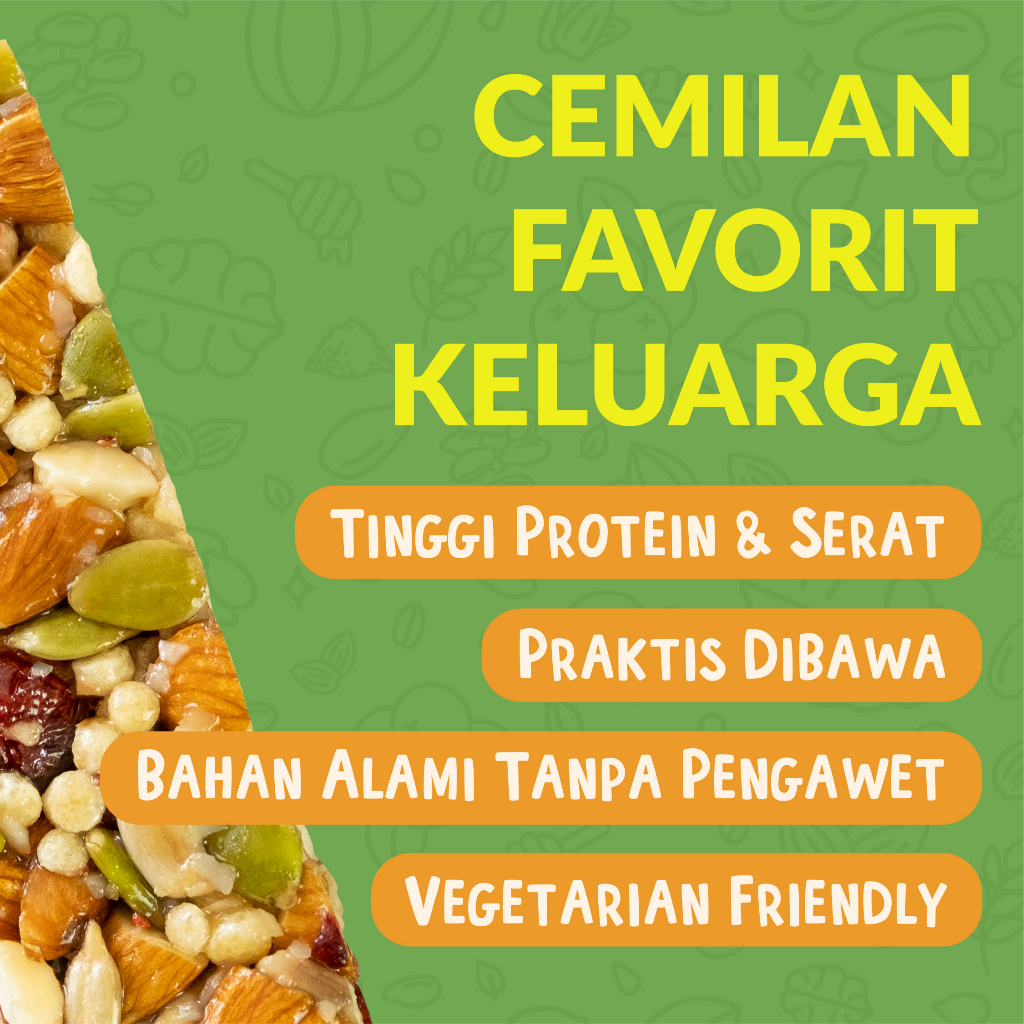 Granova - Snackbar Nuts & Seeds 26gr x 16 pcs (Rasa Original) - Cemilan Sehat, Gandum, Halal