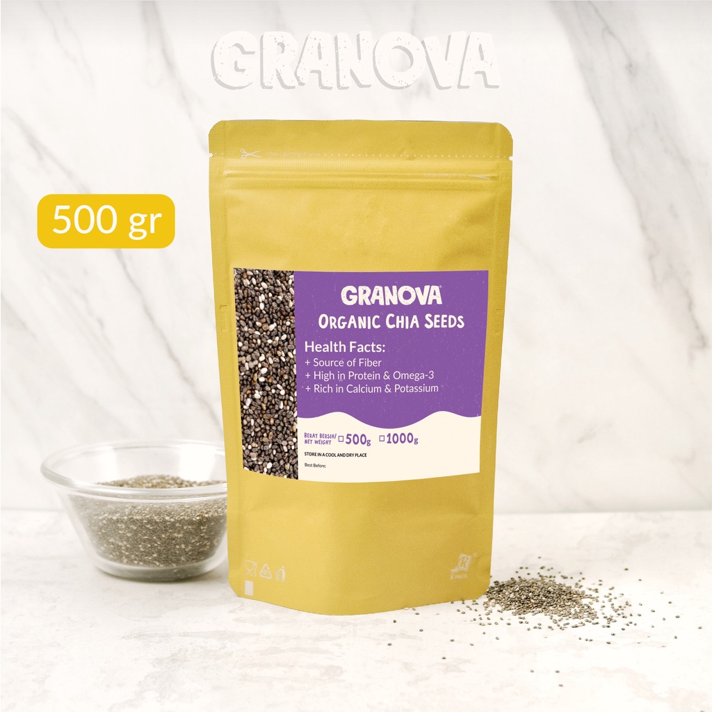Granova - Chia Seeds Hitam Organik Paraguay 500gr / Organic Black Chia Seeds