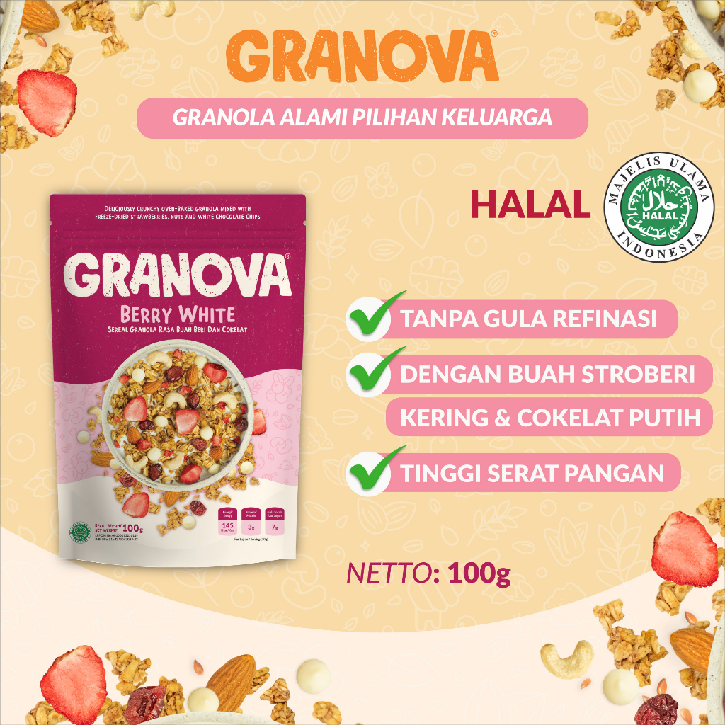 Granova - Granola 100 gr x 4 pcs - Sereal, Sarapan Sehat, Halal