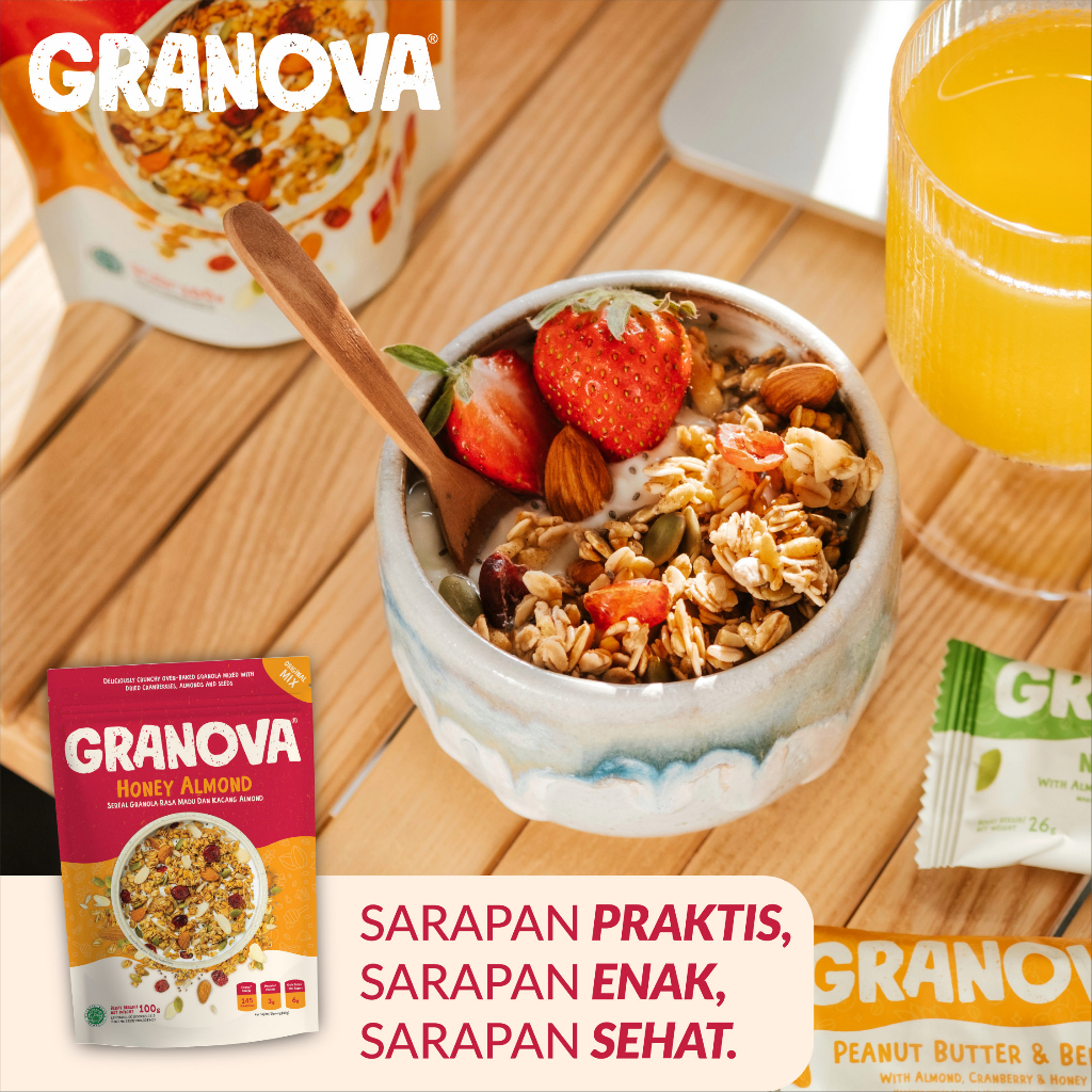Granova - Granola 100 gr x 4 pcs - Sereal, Sarapan Sehat, Halal