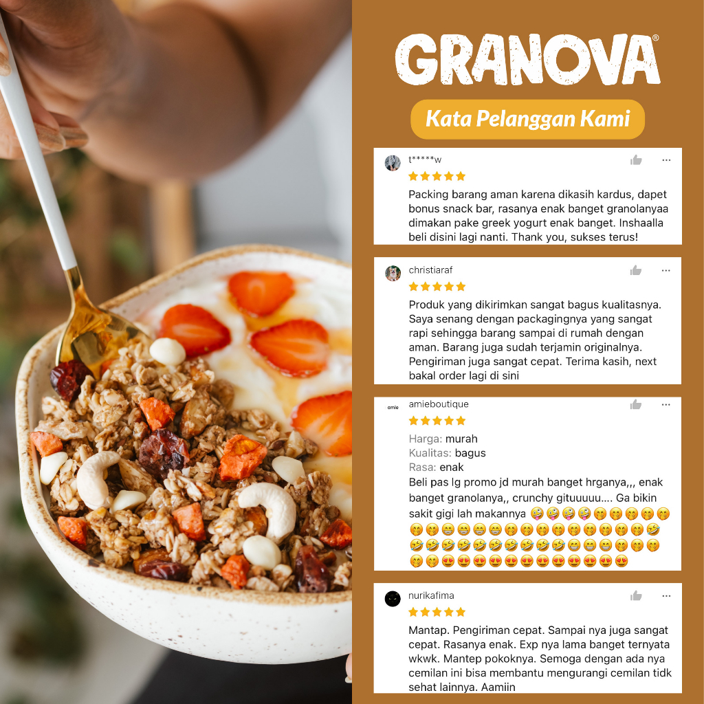 Granova - Granola 100 gr x 1 pc - Sereal, Sarapan Sehat, Halal