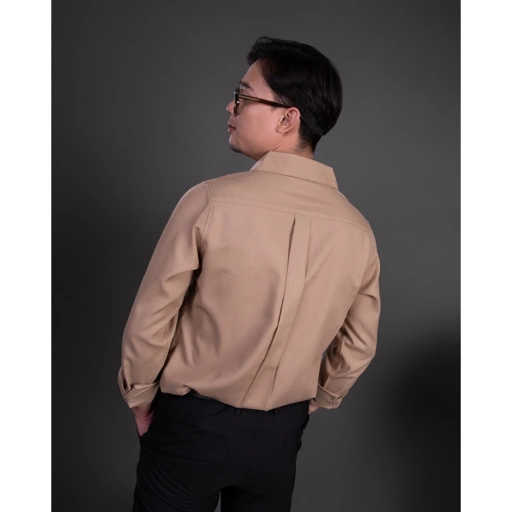 Image of Russtudio - Basic Work Shirt - Latte - Double Pocket ( Kemeja Polos Pria )