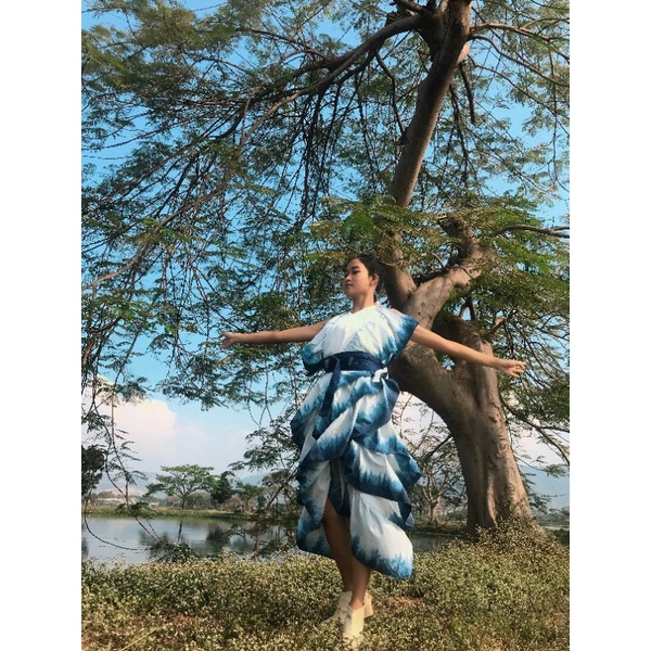 BOOLAO Ombre Cupang Wrap Skirt (Drapery Multifunctional Skirt)