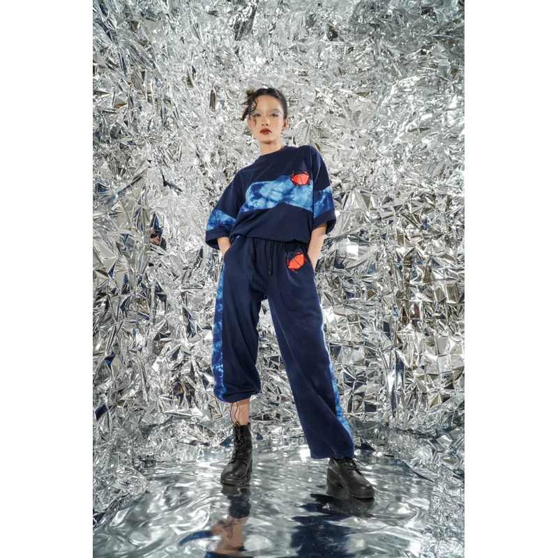 BOOLAO  ORIGAMI Sweat Shirt and Pants Tie Dye Oversize Set (Setelan Training)