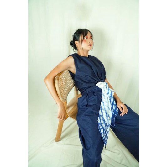 BOOLAO Wrap Top Tied Shibori