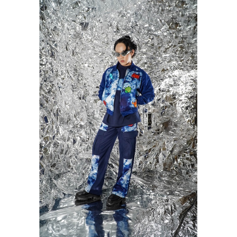 ORIGAMI ORIGAMI Cargo Pants Tie Dye Ombak (Celana Kargo Patch Bordir)