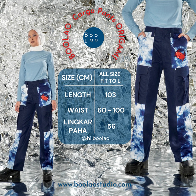 ORIGAMI ORIGAMI Cargo Pants Tie Dye Ombak (Celana Kargo Patch Bordir)