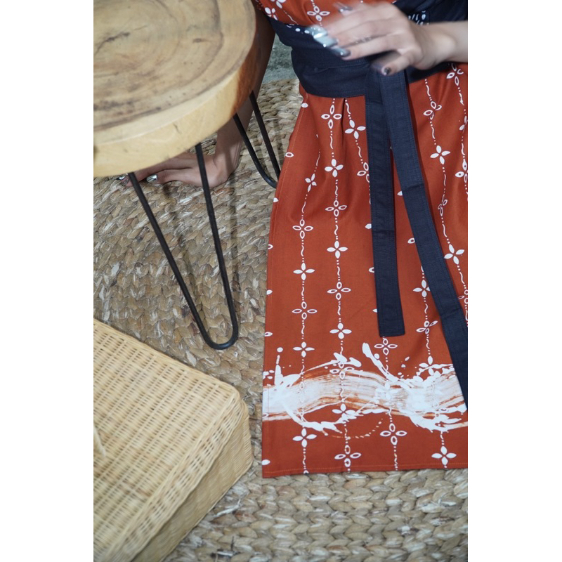 BOOLAO Kumeli Vest Caramel (Rompi Outer Batik Kawung) - Coklat