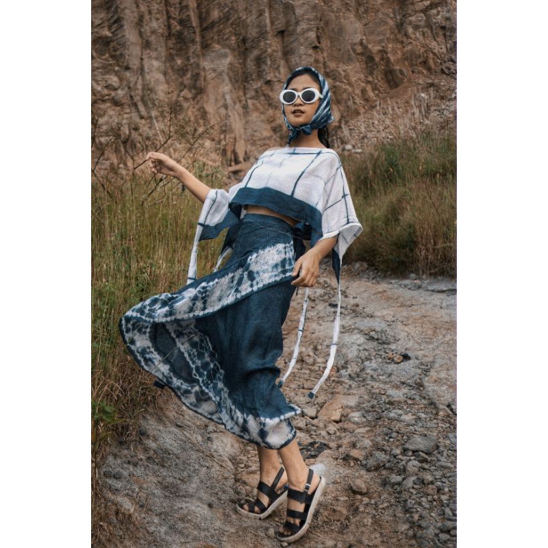 BOOLAO Shibori Wrap Skirt (Rok Nui Tie Dye)