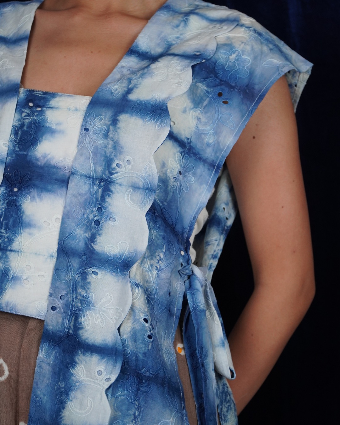 BOOLAO Kebaya Outer Rembulan Shibori Hana Detachable (Bongkar Pasang)