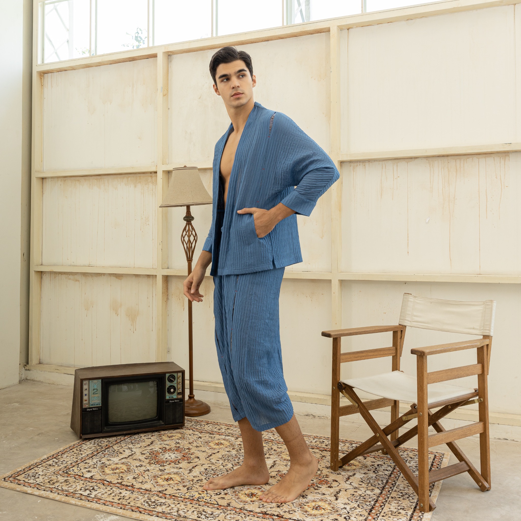 BOOLAO Cingkrang Wrap Pants - Blue