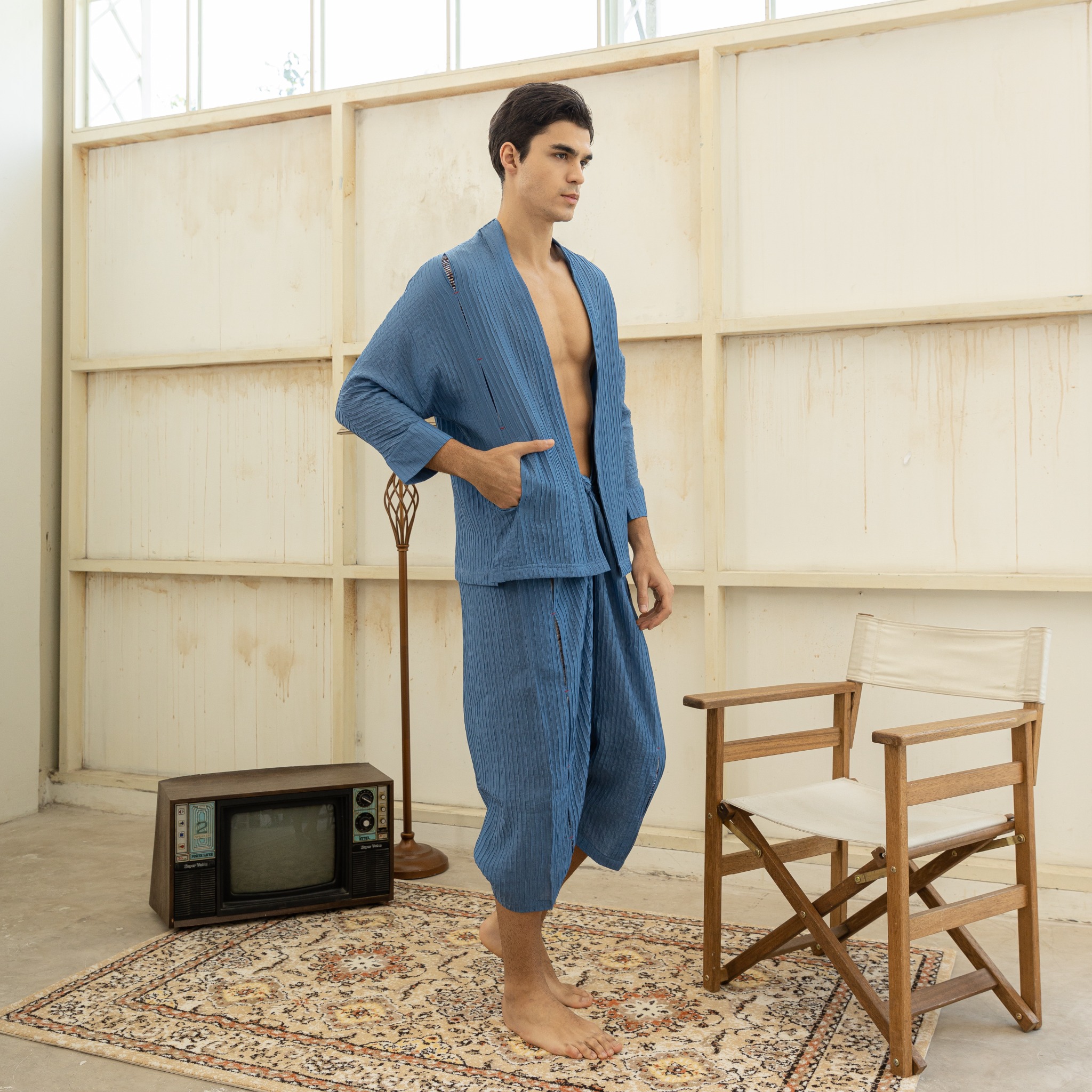 BOOLAO Cingkrang Wrap Pants - Blue