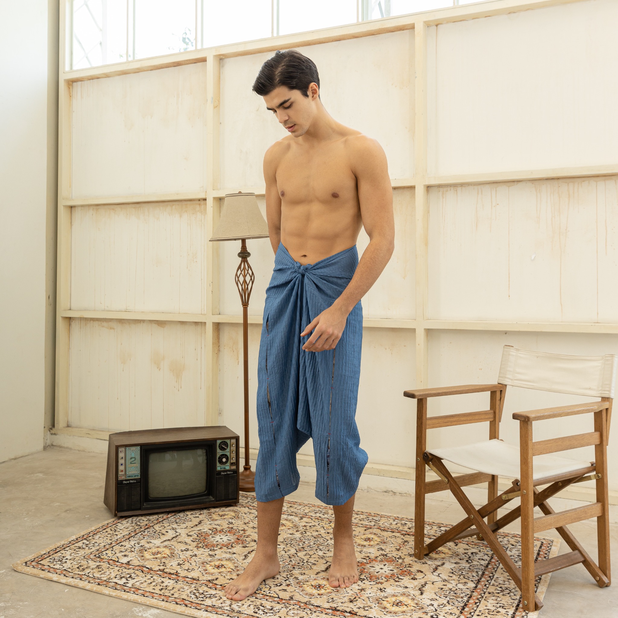 BOOLAO Cingkrang Wrap Pants - Blue