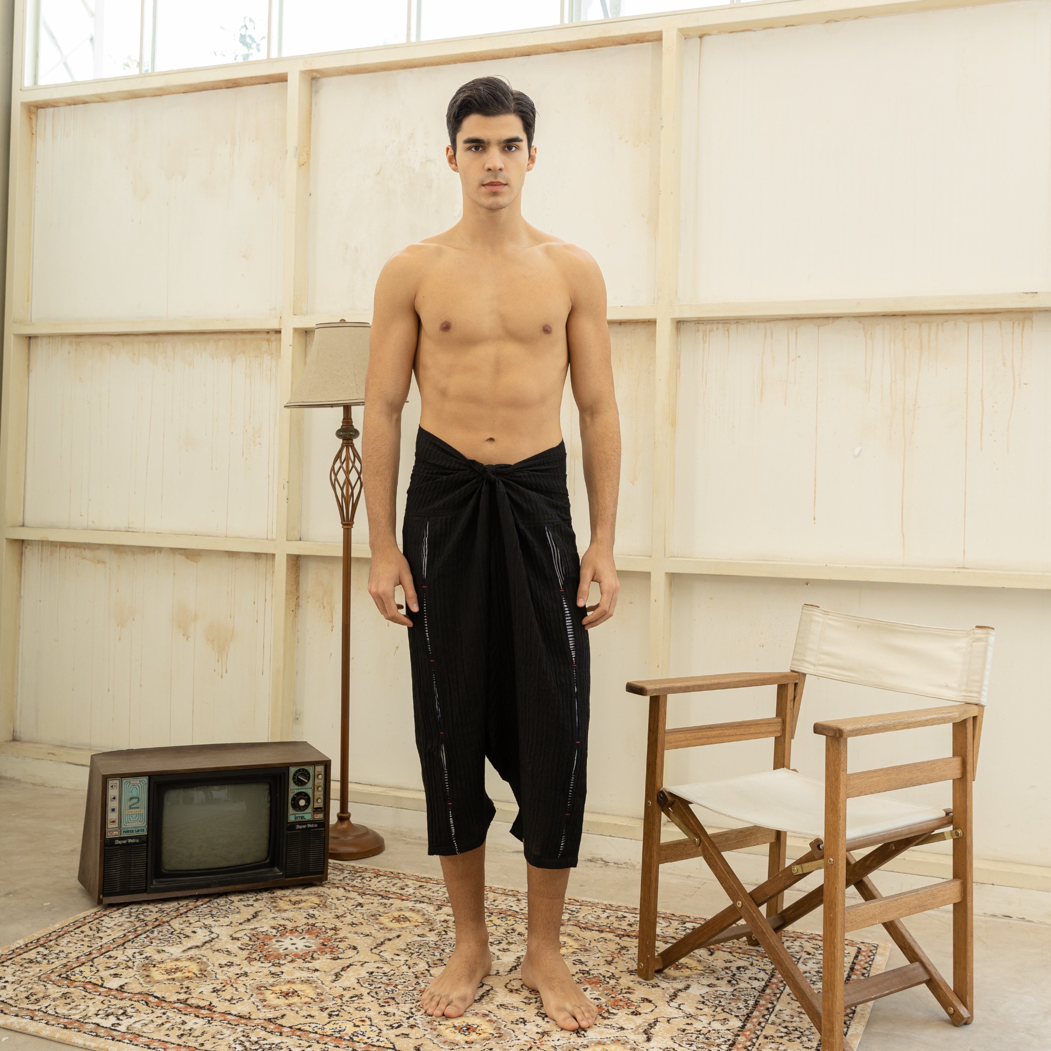 BOOLAO Cingkrang Wrap Pants - Black