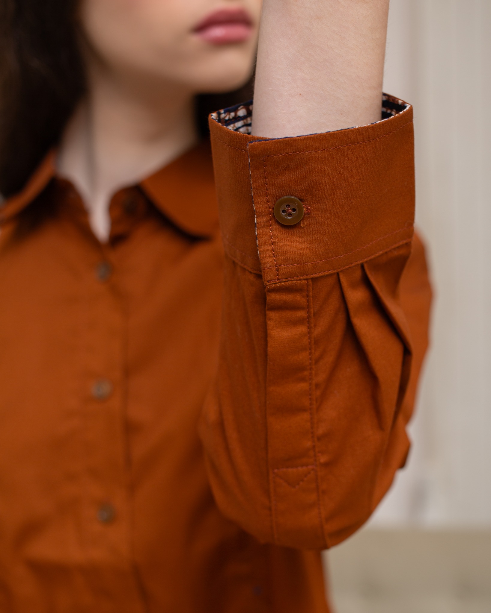 BOOLAO Kemeja Wanita Glimpse Shibori Tali - Brown Jacquard Batik