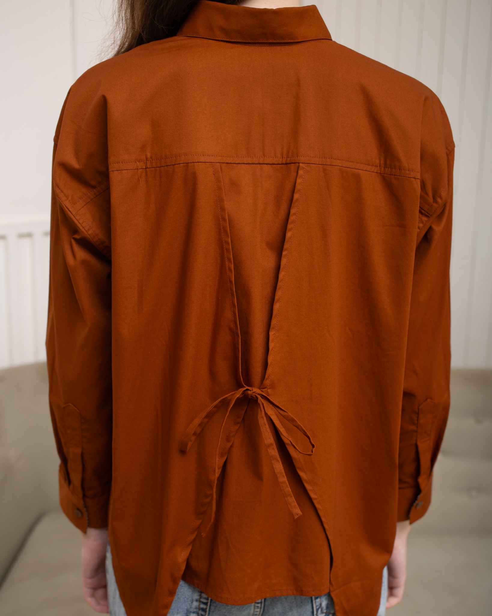BOOLAO Kemeja Wanita Glimpse Shibori Tali - Brown Jacquard Batik