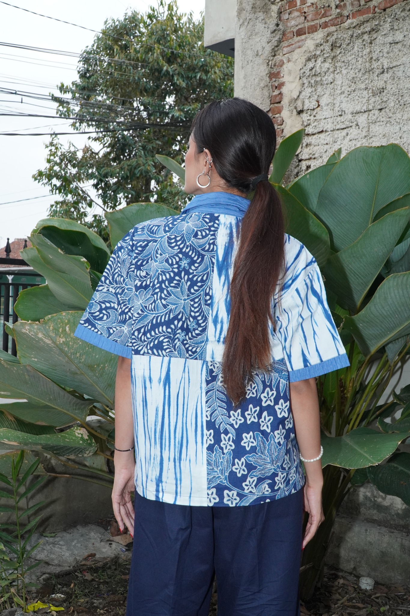 BOOLAO Bowling Shirt Pattern Block Batik - Shibori