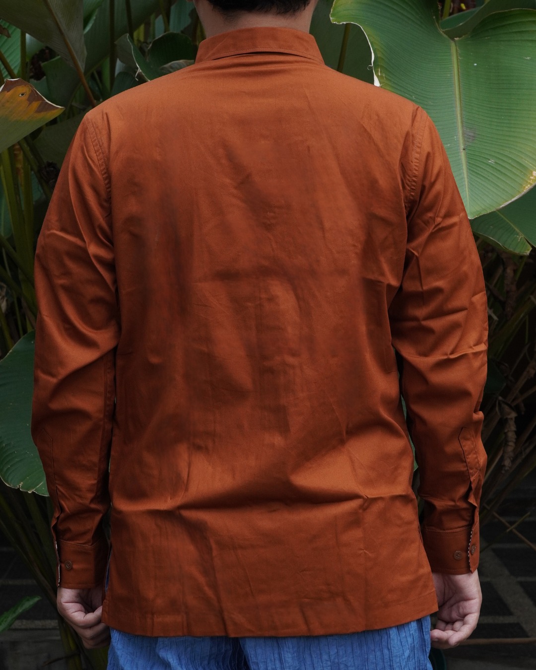 BOOLAO Kemeja Pria Glimpse Shibori - BrownJacquard Batik