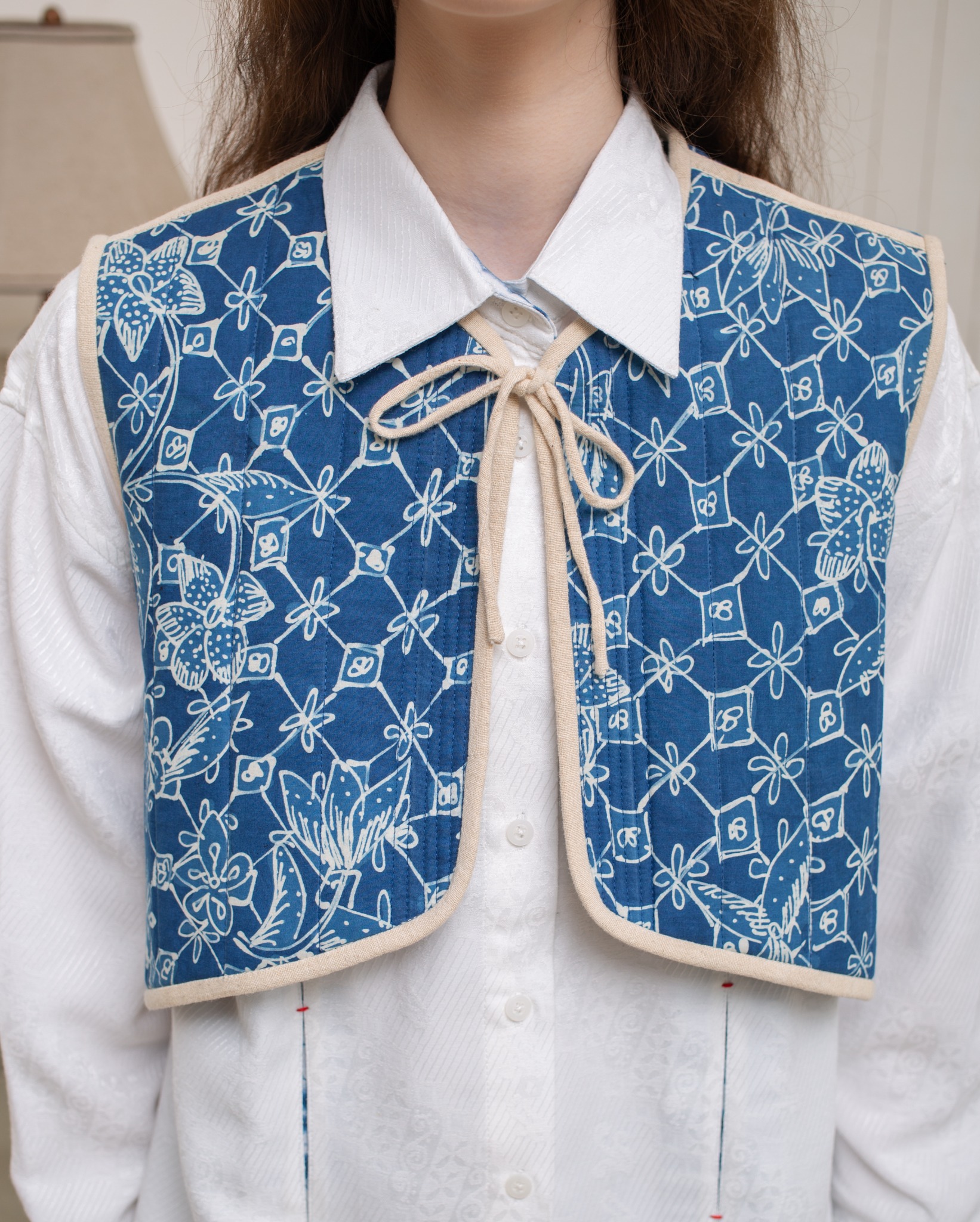 BOOLAO Puffy Ethnic Batik Vest