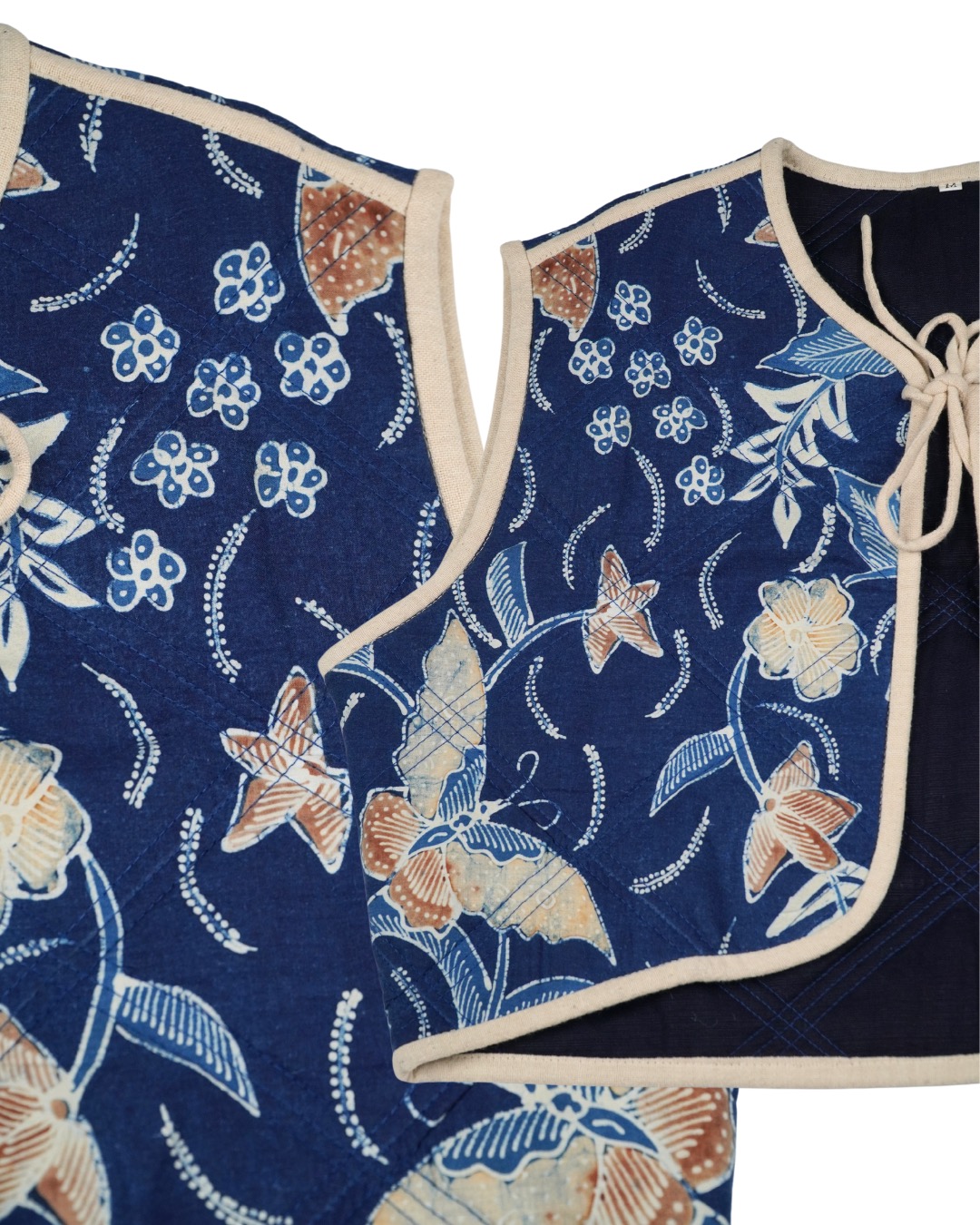 BOOLAO Puffy Ethnic Batik Vest
