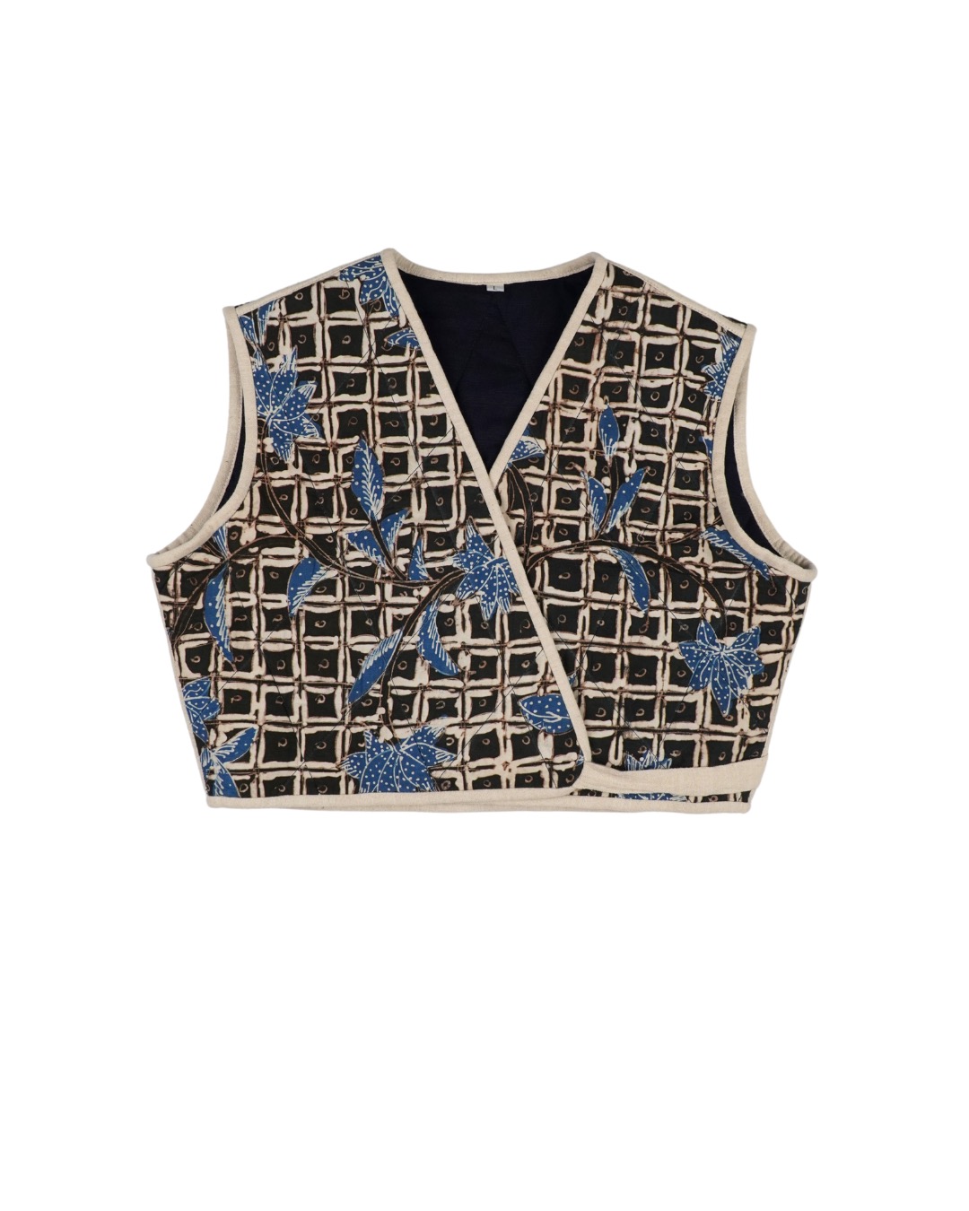 BOOLAO Puffy Ethnic Batik Vest